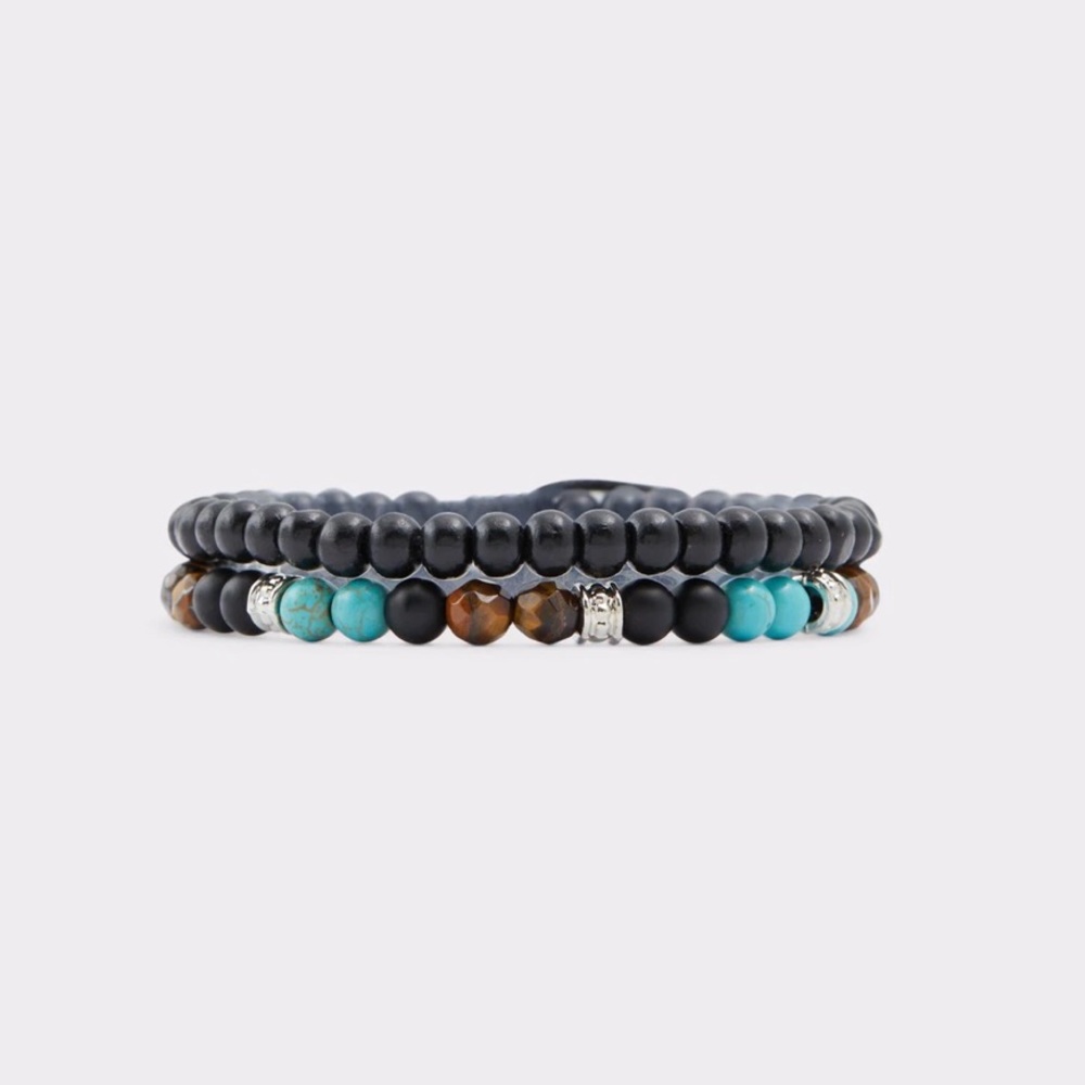 Aldo 2 PACK - Bracelets. Black/brown/turquoise.